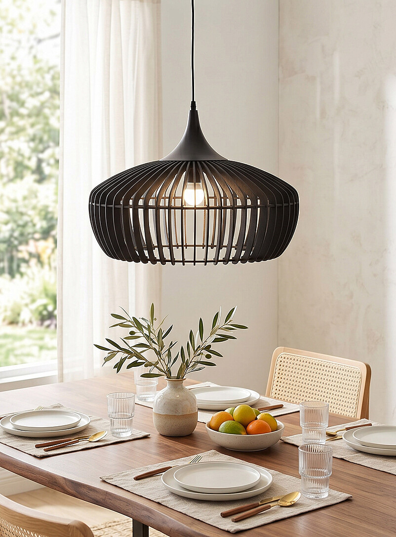 Selene wooden shade light fixture product image 2