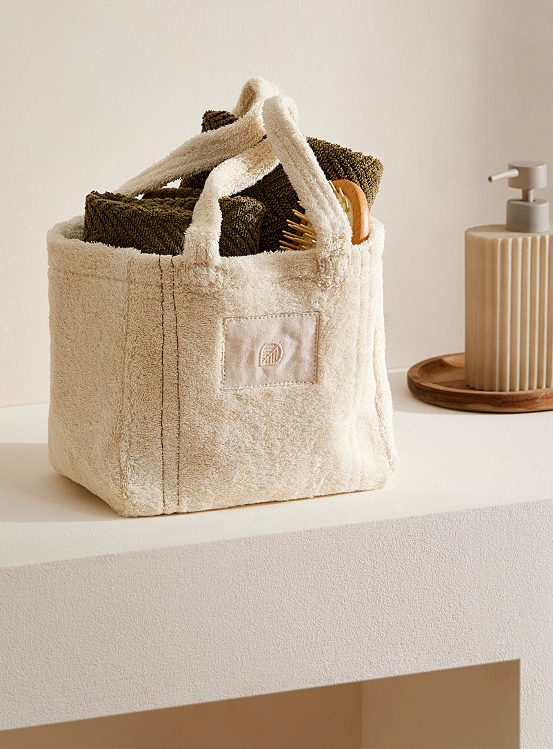 Simons Maison Ecru/Linen Organic cotton terry storage basket