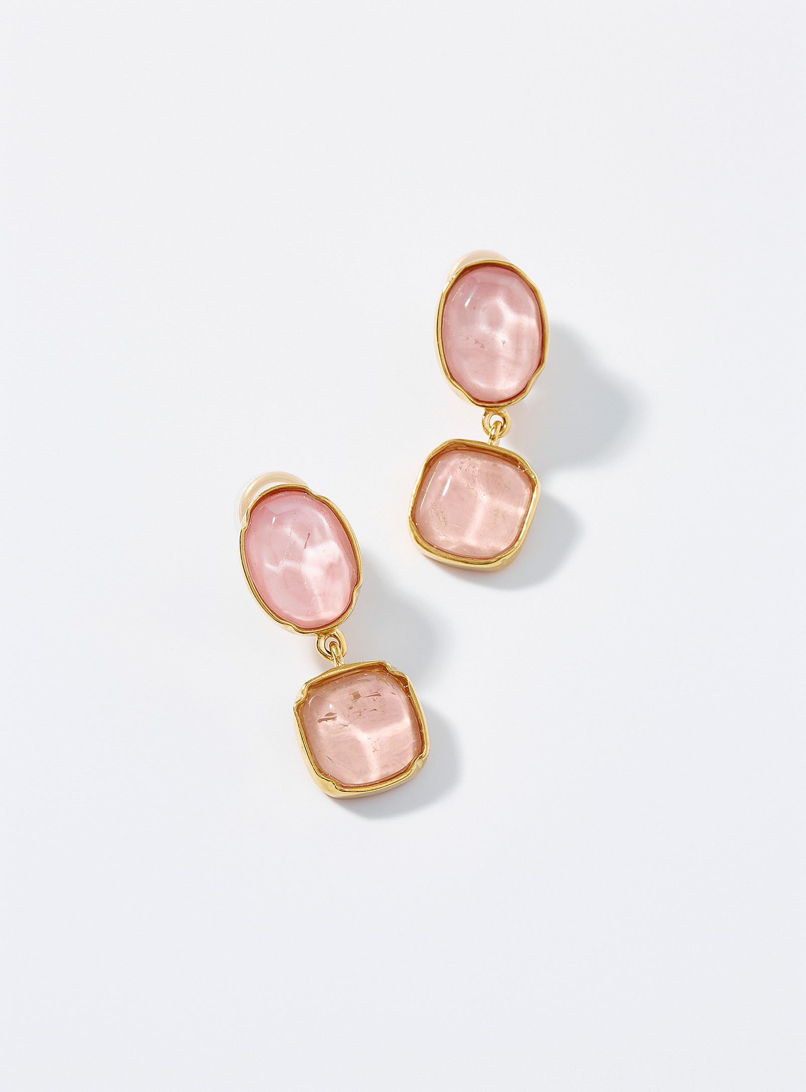 Goossens Paris Rock Crystal Earrings In Pink