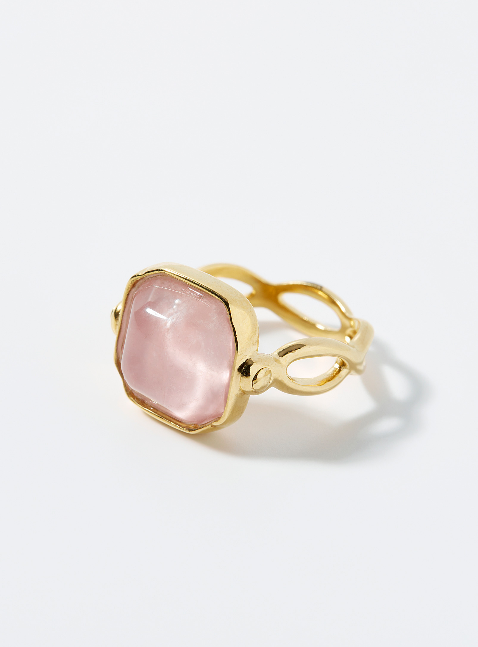 Goossens Paris Rock Crystal Openwork Ring In Pink