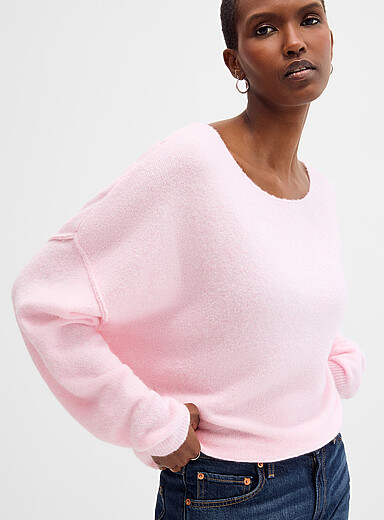 American Vintage: Le chandail surdimensionn&eacute; ultradoux Rose pour femme