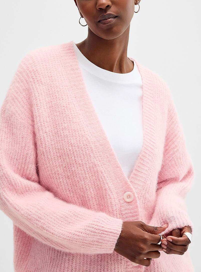 Plush shaker-rib cardigan | American Vintage | Shop Women's