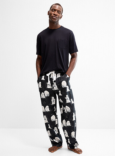 Cyberjammies: Le pantalon pyjama animaux sauvages Noir pour homme