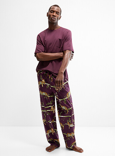 Cyberjammies: Le pantalon pyjama animaux sauvages Mauve pour homme
