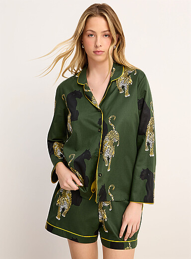 Le short pyjama l&eacute;opards et panth&egrave;res