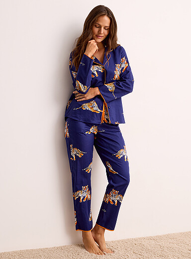 Tigers navy blue poplin pyjama pant