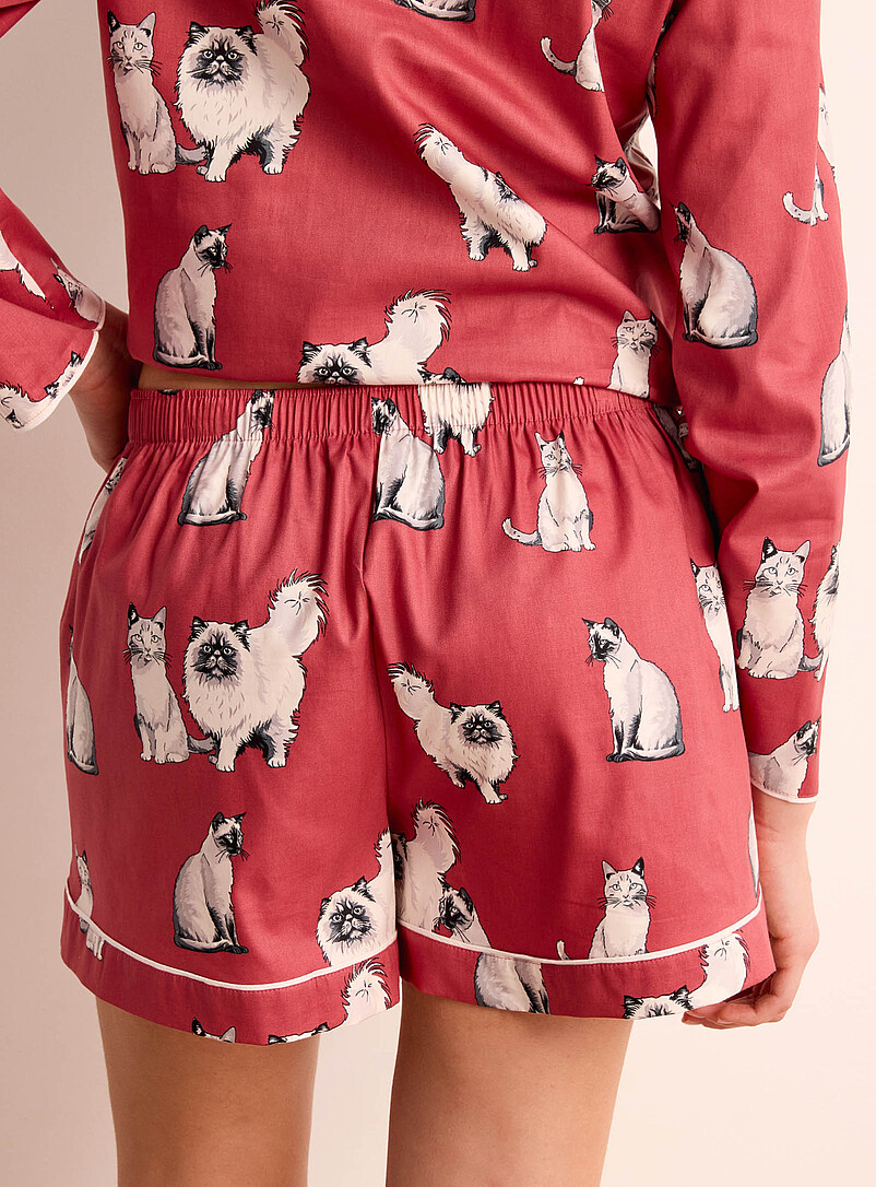 Cyberjammies: Le short pyjama amour de f&eacute;lins Chat pour femme