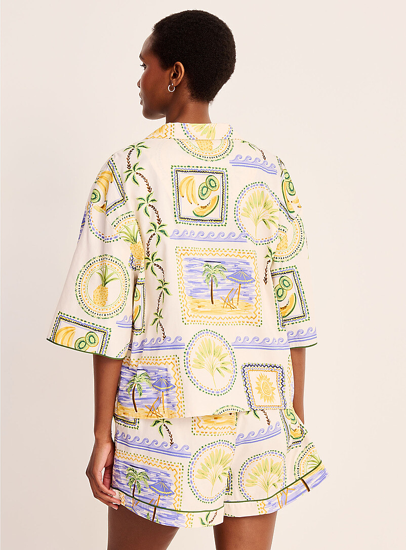 Cyberjammies Patterned Ecru Fruity getaway pyjama set for women