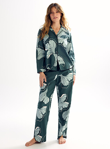 Cyberjammies: La chemise vert sarcelle arums dessin&eacute;s Vert &agrave; motifs pour femme