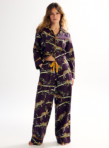 Le pantalon pyjama prune l&eacute;opard