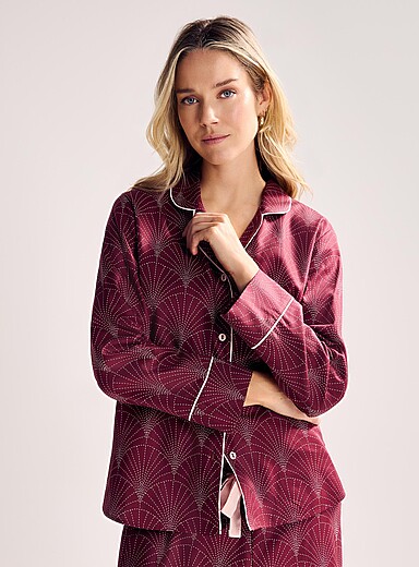 Cyberjammies: La chemise lis&eacute;r&eacute;e motif pointill&eacute; Pourpre &agrave; motifs pour femme
