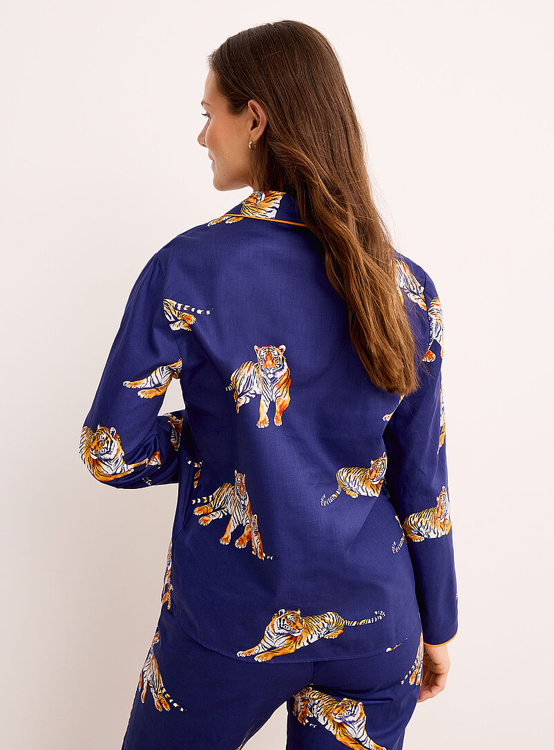 Tigers navy blue poplin piped shirt product image 3