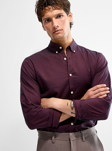 La chemise oxford unie <b>Coupe relaxe</b>