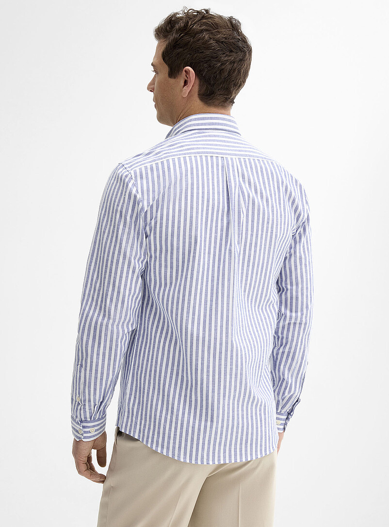 Lindbergh: La chemise oxford rayures pyjama <b>Coupe relaxe</b> Gris pour homme