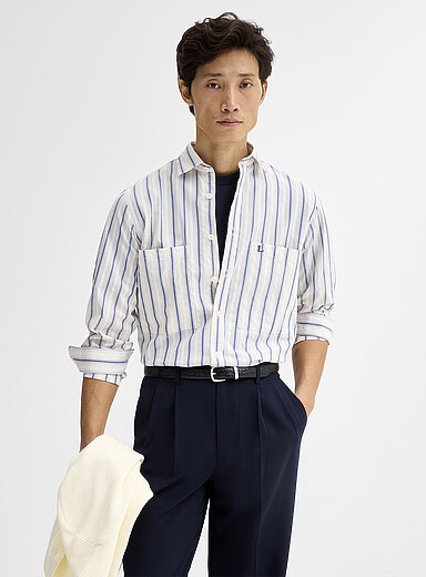 Blue stripe shirt <b>Regular fit</b>