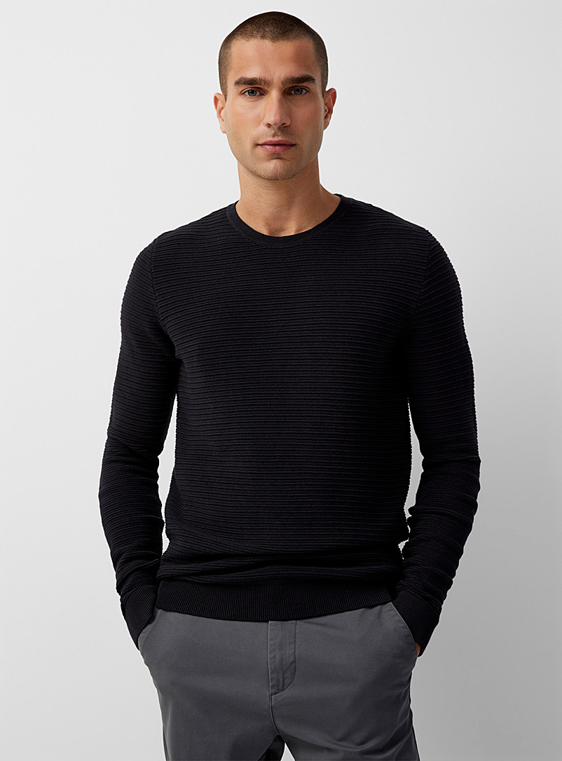 Embossed knit sweater | Lindbergh | Shop Men's Crew Neck Sweaters ...