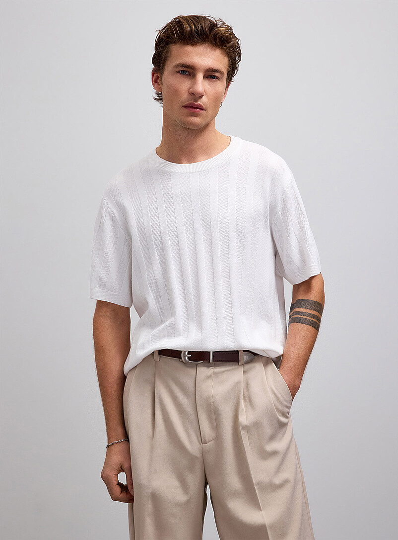 Lindbergh: Le chandail tricot c&ocirc;tes mixtes Brun clair pour homme