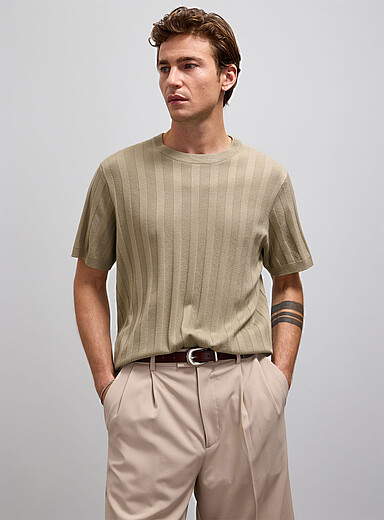 Mixed-ribbed knit sweater