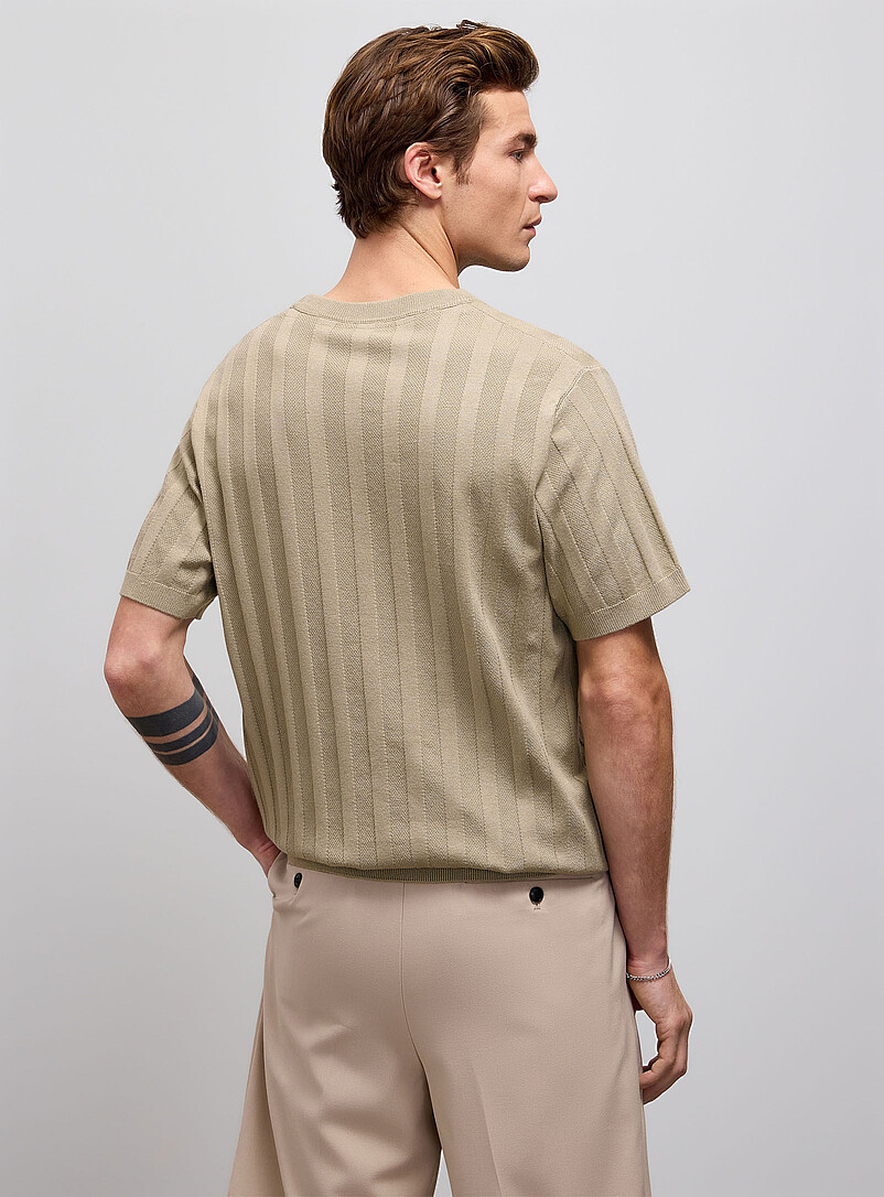 Lindbergh: Le chandail tricot c&ocirc;tes mixtes Brun clair pour homme