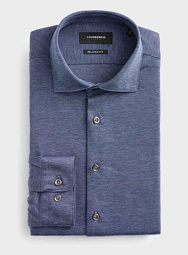 Lindbergh: La chemise jersey tout confort <b>Coupe relaxe</b> Bleu pour homme