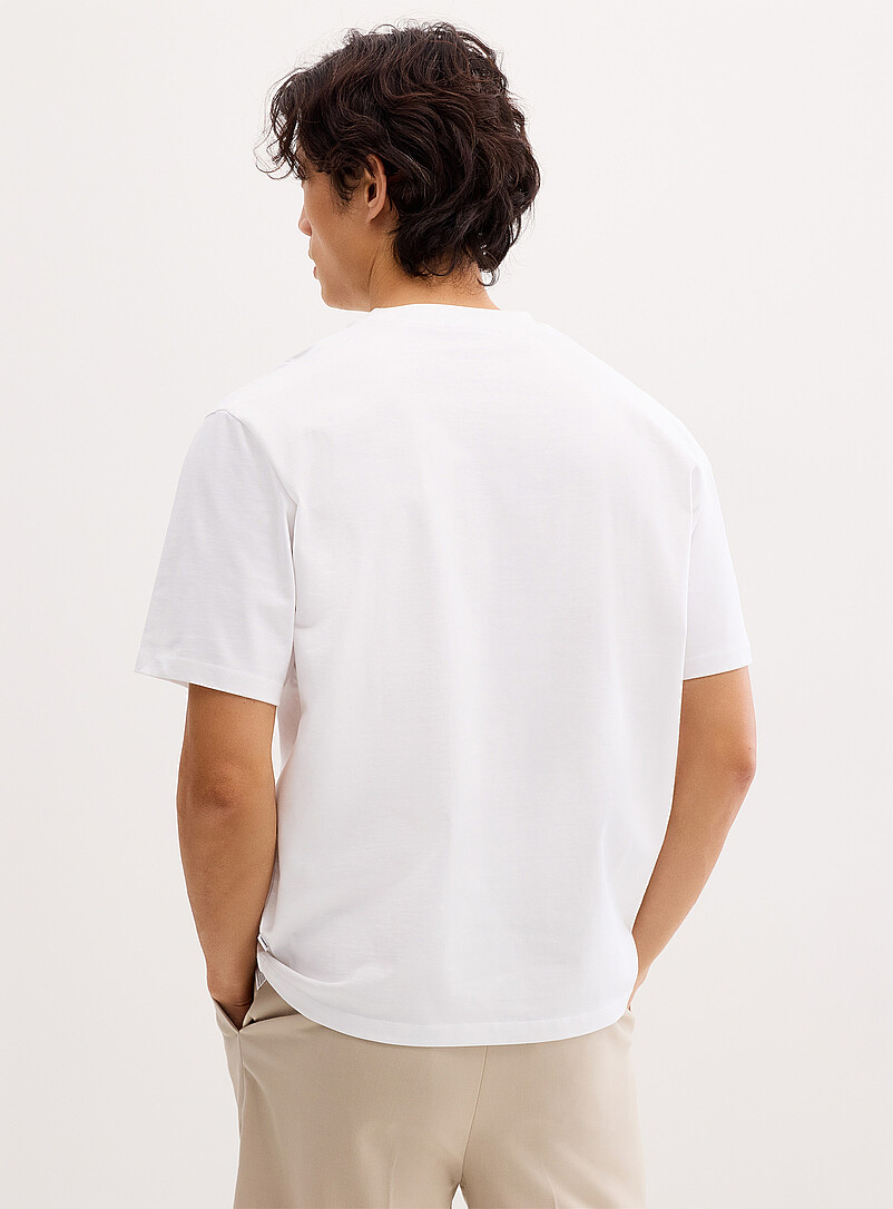 Lindbergh: Le t-shirt ample jersey dense Blanc pour homme