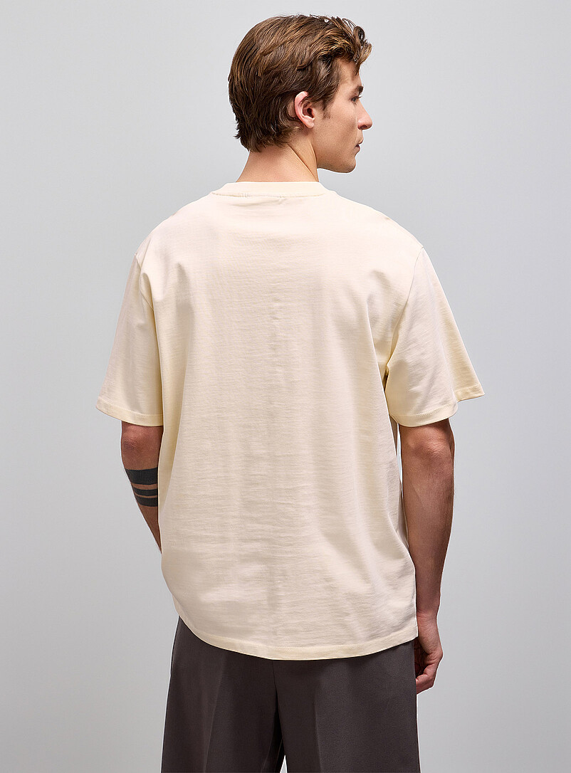 Lindbergh White Thick jersey loose T-shirt for men