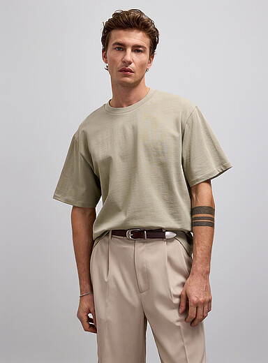 Lindbergh: Le t-shirt ample jersey dense Noir pour homme
