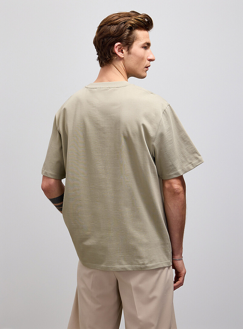 Lindbergh White Thick jersey loose T-shirt for men