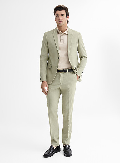 Lindbergh: Le complet quotidien uni <b>Coupe ajust&eacute;e</b> Vert pour homme
