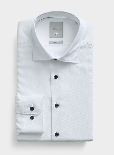 La chemise Dobby boutons contraste <b>Coupe moderne</b>