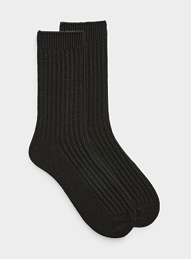 Ribbed merino socks