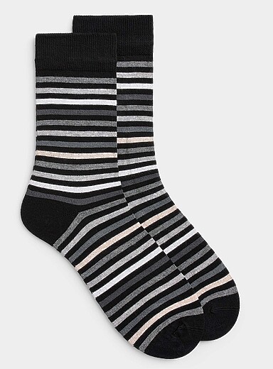 La chaussette habill&eacute;e bambou fines rayures
