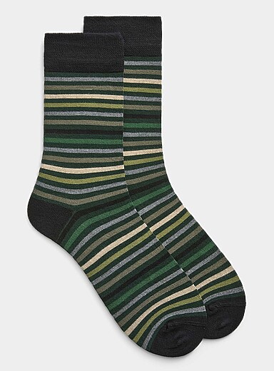 La chaussette habill&eacute;e bambou fines rayures