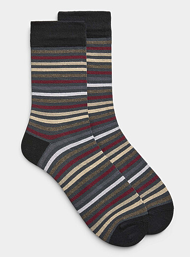La chaussette habill&eacute;e bambou fines rayures