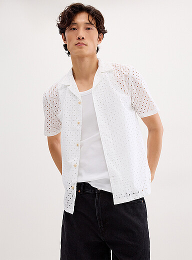 Embroidered circles camp shirt