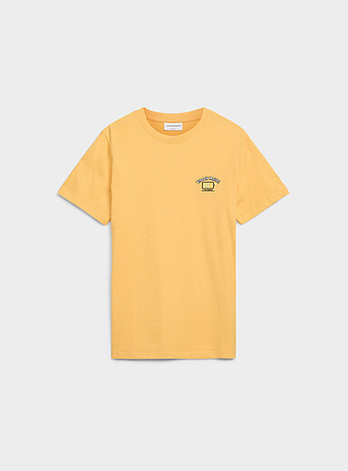 Lindbergh: Le t-shirt broderie amusante Jaune tournesol pour homme