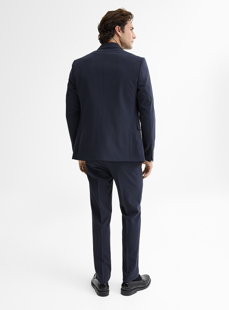 Lindbergh Navy/Midnight Blue Double-breasted stretch suit <b>Slim fit</b> for men