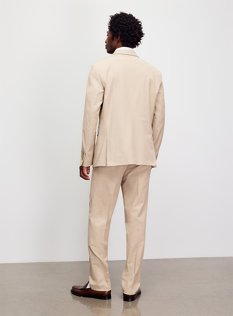 Lindbergh Sand Micro-houndstooth suit <b>Relaxed fit</b> for men