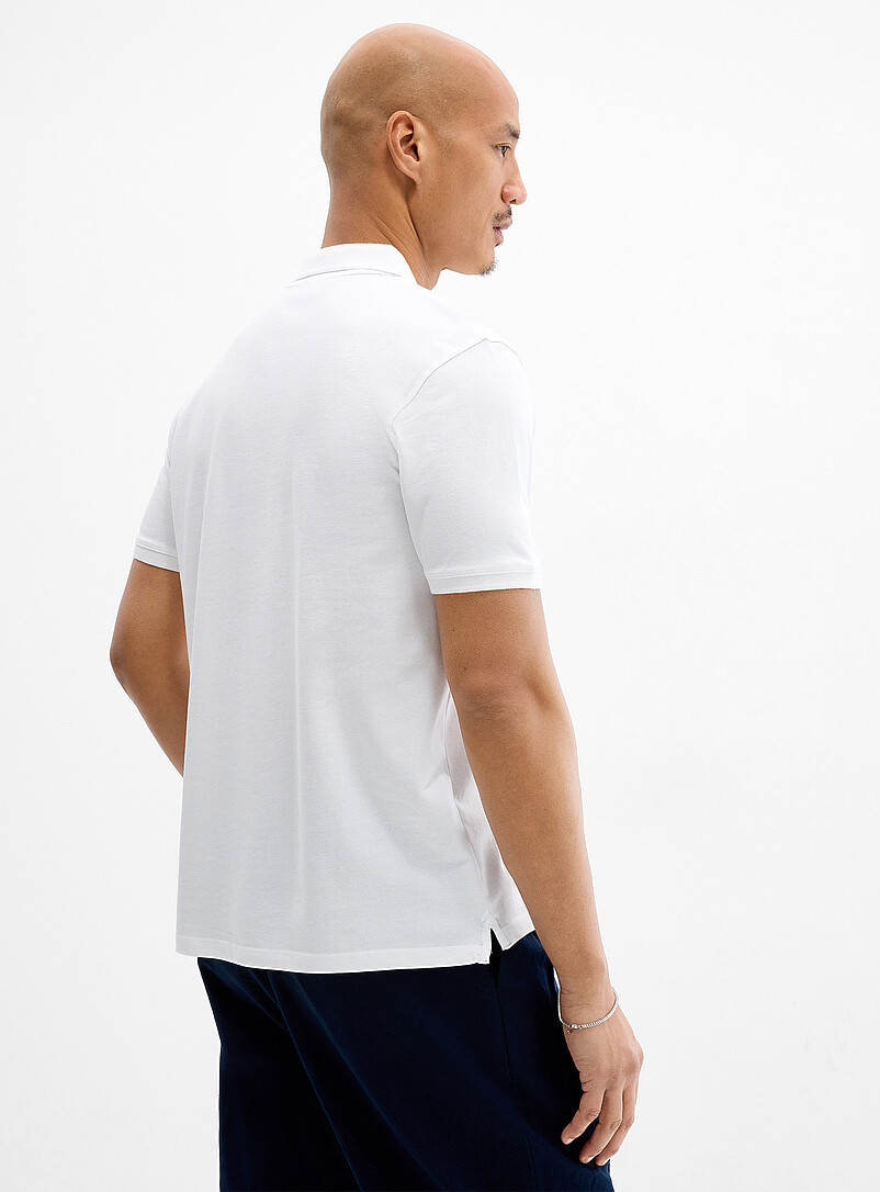 Lindbergh: Le polo maille piqu&eacute;e extensible Bleu marine - Bleu nuit pour homme
