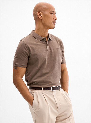 Lindbergh Sand Stretch piqu&eacute; knit polo for men