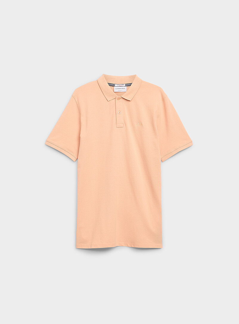 Lindbergh: Le polo maille piqu&eacute;e extensible Bleu marine - Bleu nuit pour homme