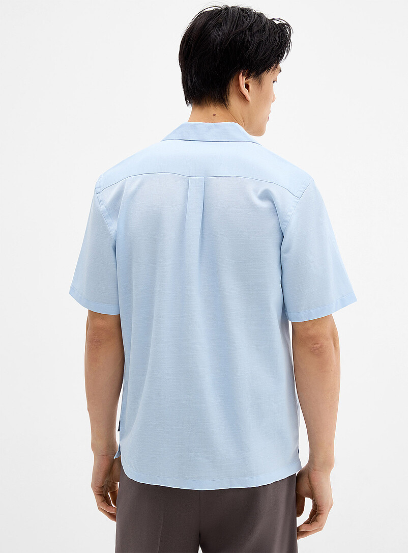 Lindbergh Green Minimalist camp shirt for men