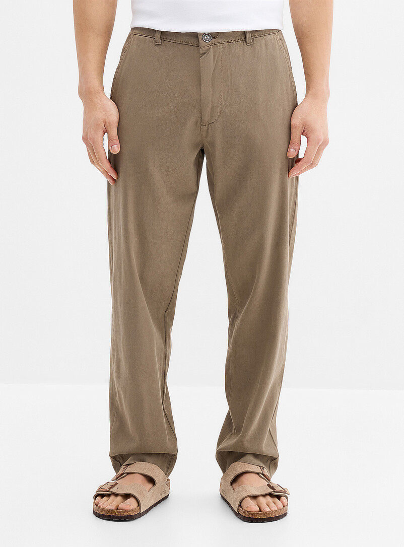 Lindbergh Mossy Green Elastic-waist soft pant <b>Relaxed fit</b> for men