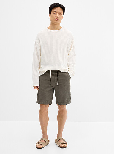 Lindbergh Mossy Green Corduroy Bermudas for men