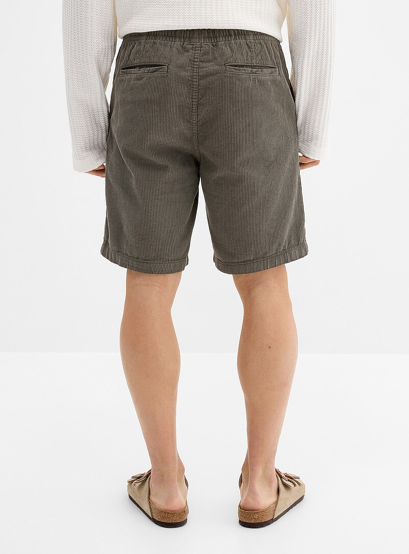 Lindbergh Off White Corduroy Bermudas for men