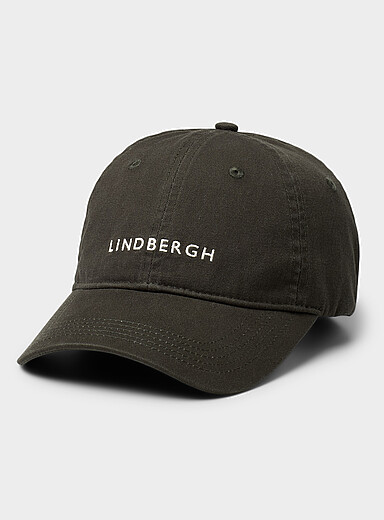 Lindbergh Grey Typographic logo dad cap for men