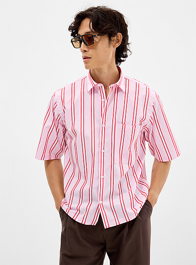 Charcoal stripe blue shirt <b>Regular fit</b>
