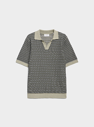 Le polo col Johnny jacquard r&eacute;tro relief
