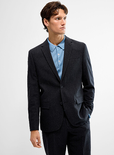 Stretch felted suit jacket <b>Loose fit</b>