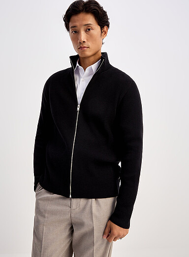 100% cotton knit zipped sweater Relaxed fit <b>Imported from Seoul</b>